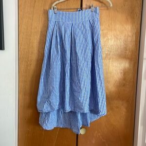 Max Studio Blue Gingham Midi Skirt